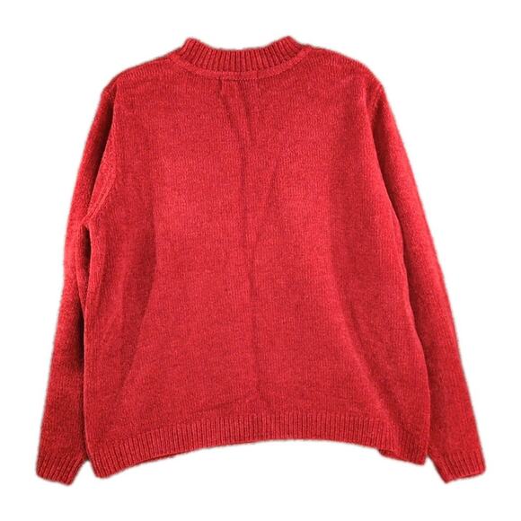 Vintage Alfred Dunner Sweater Women’s XL Red Chevron Cable Knit Holiday Mock - Picture 3 of 8